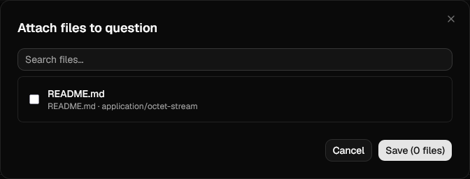 Attach files to question
