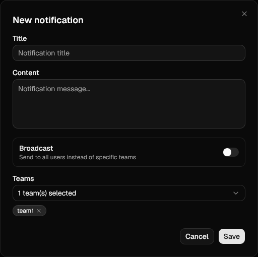 New notification