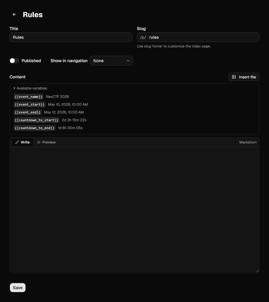 Page editor