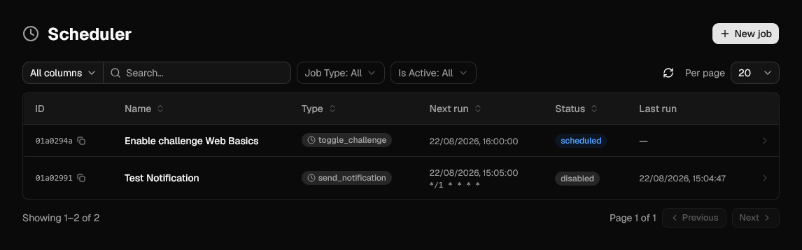 Job list